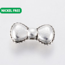 Bow Spacer Beads - Antique Silver 